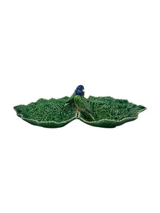 Bordallo Pinheiro Leaves Double Leaf with Blue Birds