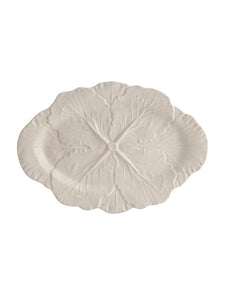 Bordallo Pinheiro Cabbage 15" Beige Oval Platter, Set of 2