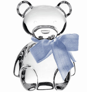 Vista Alegre Crystal Teddy Bear with Sculpture Blue Lace