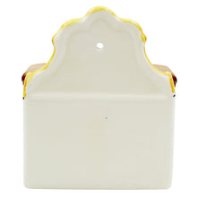 Load image into Gallery viewer, Portuguese Azulejo Ceramic Salt Holder with Pointed Top and Wooden Lid, Yellow
