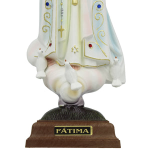 15" Our Lady Of Fatima Virgin Mary White Religious Statue, #1023