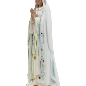 15" Our Lady Of Fatima Virgin Mary White Religious Statue, #1023