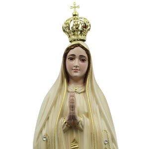 20" Our Lady Of Fatima Virgin Mary Beige Religious Statue, #1035V