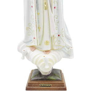 23.5" Our Lady Of Fatima Virgin Mary White Religious Statue, #1036