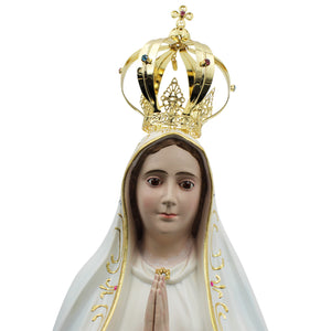 44" Our Lady Of Fatima Virgin Mary White Religious Statue, #1038