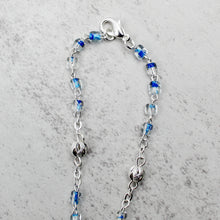 Load image into Gallery viewer, Our Lady of Fatima Rosary with Clear &amp; Blue Beads, Medallion, and Case
