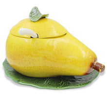 Load image into Gallery viewer, Hand-Painted Ceramic Pear Tureen with Ladle - Decorative Fruit Design, Made in Portugal
