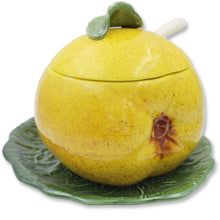 Load image into Gallery viewer, Hand-Painted Ceramic Pear Tureen with Ladle - Decorative Fruit Design, Made in Portugal
