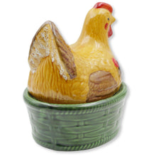 Load image into Gallery viewer, Hand-Painted Ceramic Hen Covered Dish – Decorative Chicken Design, Made in Portugal
