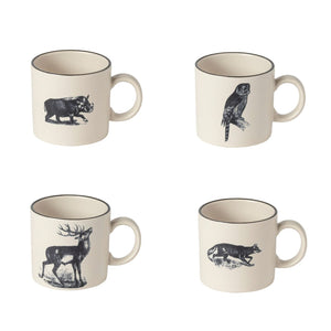 Costa Nova Elements Fauna Mugs, Set of 4