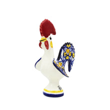 Load image into Gallery viewer, Hand-painted Decorative Ceramic Portuguese Azulejo Floral Good Luck Rooster
