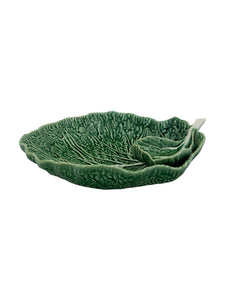 Bordallo Pinheiro Cabbage 13" Chip and Dip Platter