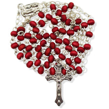 Load image into Gallery viewer, Our Lady of Fatima Rosary with Rose Petal Scented Beads and Case
