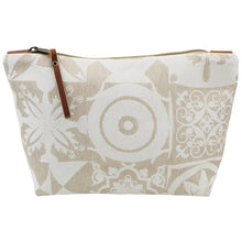 Load image into Gallery viewer, Portuguese Tile Pattern Clutch with Beige and White Design and Leather Pull - Made in Portugal
