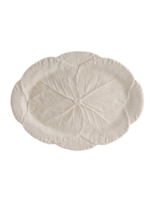 Bordallo Pinheiro Cabbage 17" Beige Oval Platter