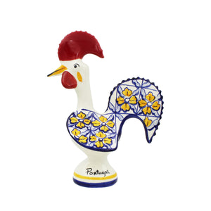 Hand-painted Decorative Ceramic Portuguese Azulejo Floral Good Luck Rooster