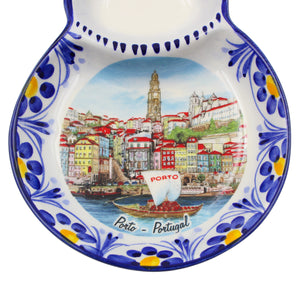 Hand-Painted Ceramic Olive Dish with Pit Holder – Porto, Portugal Design