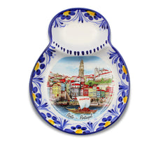 Load image into Gallery viewer, Hand-Painted Ceramic Olive Dish with Pit Holder – Porto, Portugal Design
