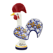 Load image into Gallery viewer, Hand-painted Decorative Ceramic Portuguese Azulejo Floral Good Luck Rooster
