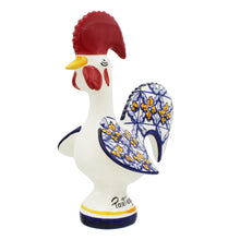 Load image into Gallery viewer, Hand-painted Decorative Ceramic Portuguese Azulejo Floral Good Luck Rooster
