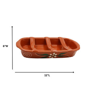 João Vale Hand Painted Terracotta Portuguese Rectangular Sausage Roaster