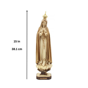 15" Pilgrim Our Lady Of Fatima Statue Made in Portugal #660D