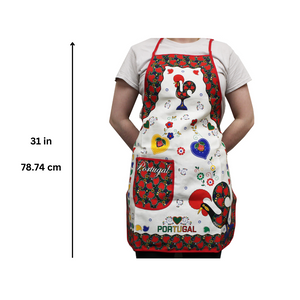 100% Cotton Traditional Portuguese Rooster Kitchen Apron - Various Colors