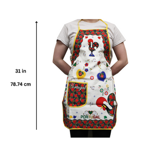 100% Cotton Traditional Portuguese Rooster Kitchen Apron - Various Colors