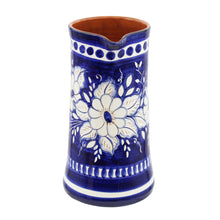 Load image into Gallery viewer, Hand-Painted Portuguese Pottery Clay Terracotta Floral Pitcher
