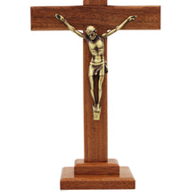 Load image into Gallery viewer, 9.75&quot; Wooden Made in Portugal Altar Crucifix With Stand
