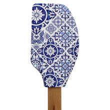 Load image into Gallery viewer, Portuguese Blue &amp; White Azulejo Silicone Baking Spatula with Wooden Handle
