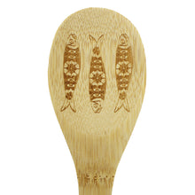 Load image into Gallery viewer, Portuguese Sardine Design Wooden Utensil Set - Spoon and Spatula
