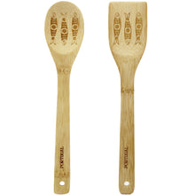 Load image into Gallery viewer, Portuguese Sardine Design Wooden Utensil Set - Spoon and Spatula
