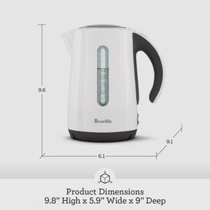 Breville BKE625WHT The Soft Top White 1.7 Liter Cordless Electric Kettle