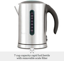 Load image into Gallery viewer, Breville BKE700BSS Soft Top Pure Countertop Electric Kettle, Brushed Stainless Steel
