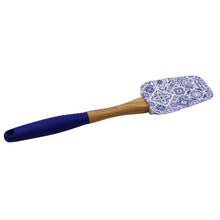 Load image into Gallery viewer, Portuguese Blue &amp; White Azulejo Silicone Baking Spatula with Wooden Handle
