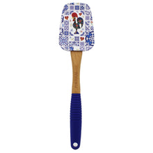 Load image into Gallery viewer, Portuguese Azulejo Silicone Baking Spatula with Rooster Design &amp; Wooden Handle
