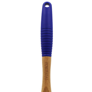 Portuguese Azulejo Silicone Baking Spatula with Rooster Design & Wooden Handle