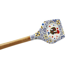 Load image into Gallery viewer, Silicone Spatula Turner with Wooden Handle - Azulejo Background &amp; Rooster Design
