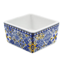 Load image into Gallery viewer, Portuguese Azulejo Style Sauce &amp; Snack Dishes with Wooden Serving Tray
