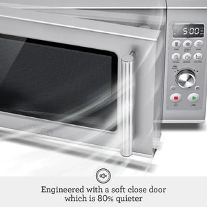 Breville BMO650SIL1BUC1 the Compact Wave Soft Close Microwave, Silver