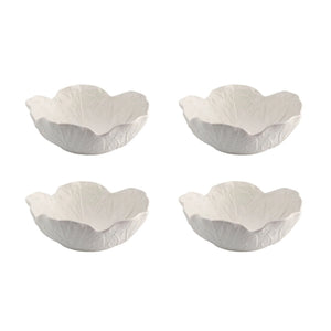 Bordallo Pinheiro Cabbage 17 oz. Beige Cereal Bowl, Set of 4