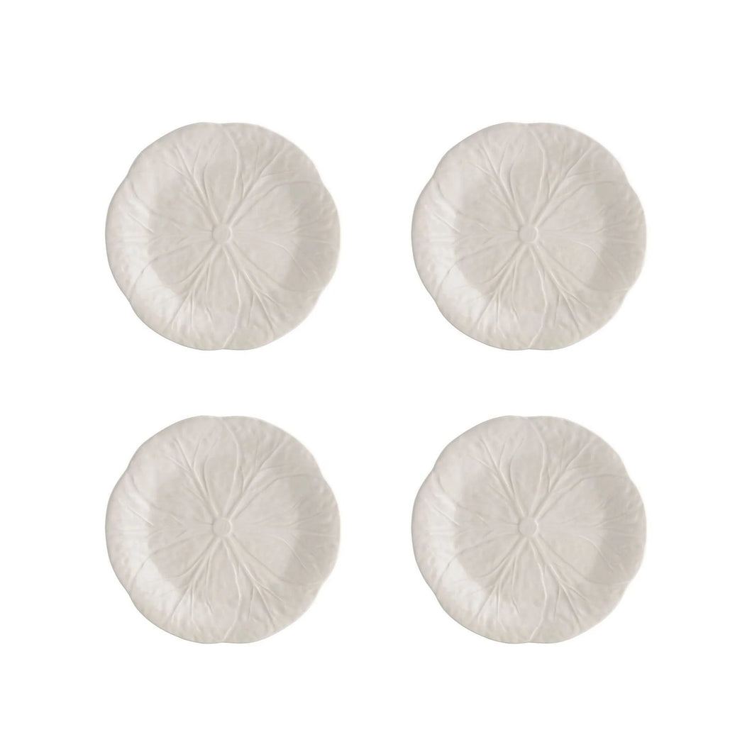 Bordallo Pinheiro Cabbage Beige Dessert Plate, Set of 4