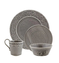 Load image into Gallery viewer, Bordallo Pinheiro Rua Nova Anthracite 16 Piece Dinnerware Set
