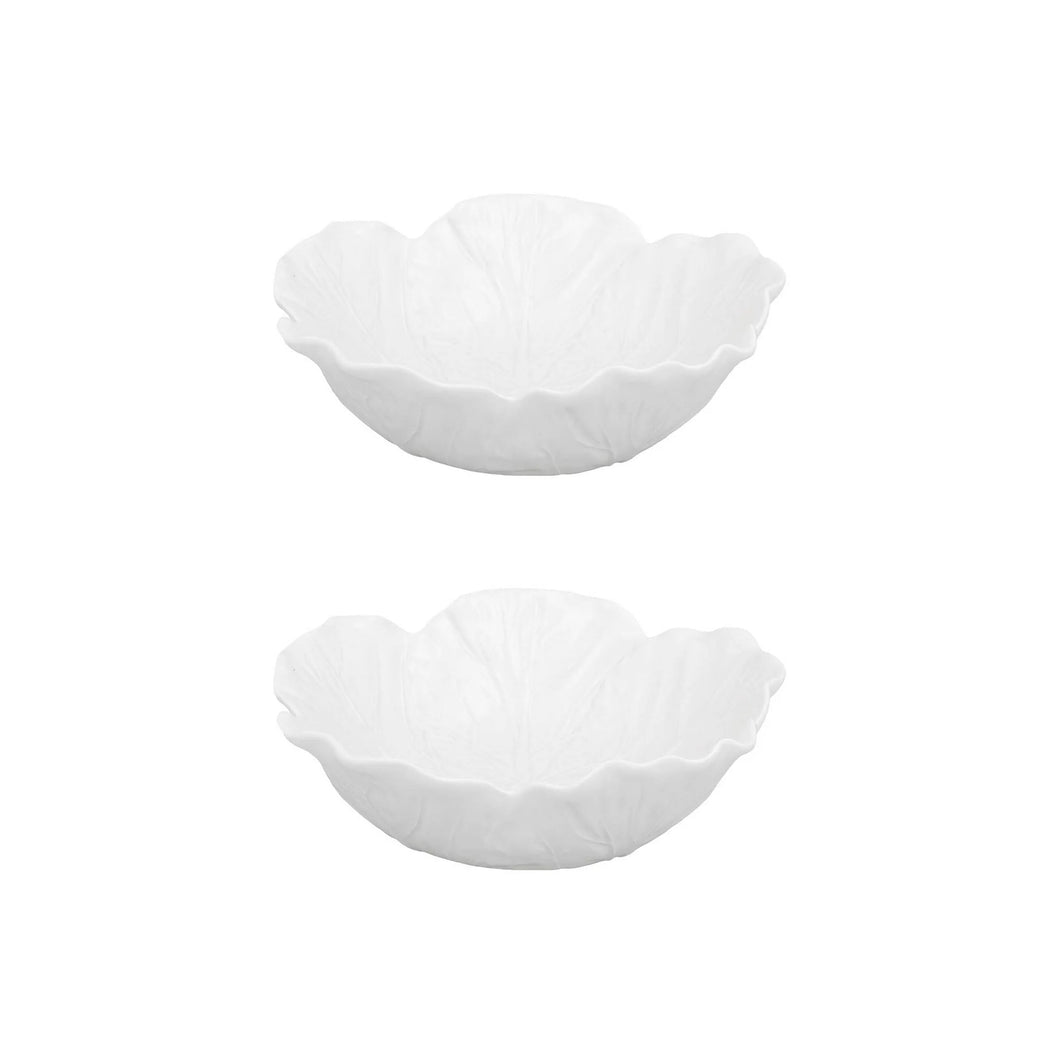 Bordallo Pinheiro Cabbage 27 oz. Beige Salad Bowl, Set of 2