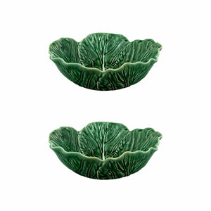 Bordallo Pinheiro Cabbage 27 oz. Salad Bowl, Set of 2