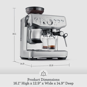 Breville BES876BSS Barista Express Impress Espresso Machine, Brushed Stainless Steel