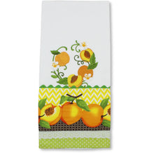 Load image into Gallery viewer, 100% Cotton Decorative Kitchen Dish Towel with Border - Made in Portugal - Peaches
