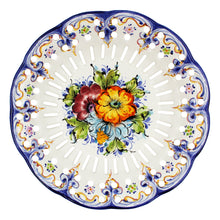 Load image into Gallery viewer, Hand-Painted Traditional Floral Ceramic Footed Fruit Bowl
