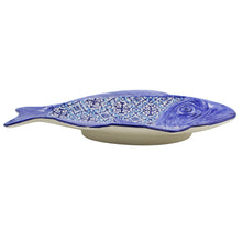 Load image into Gallery viewer, Hand-Painted Portuguese Ceramic Fish Platter with Azulejo Design
